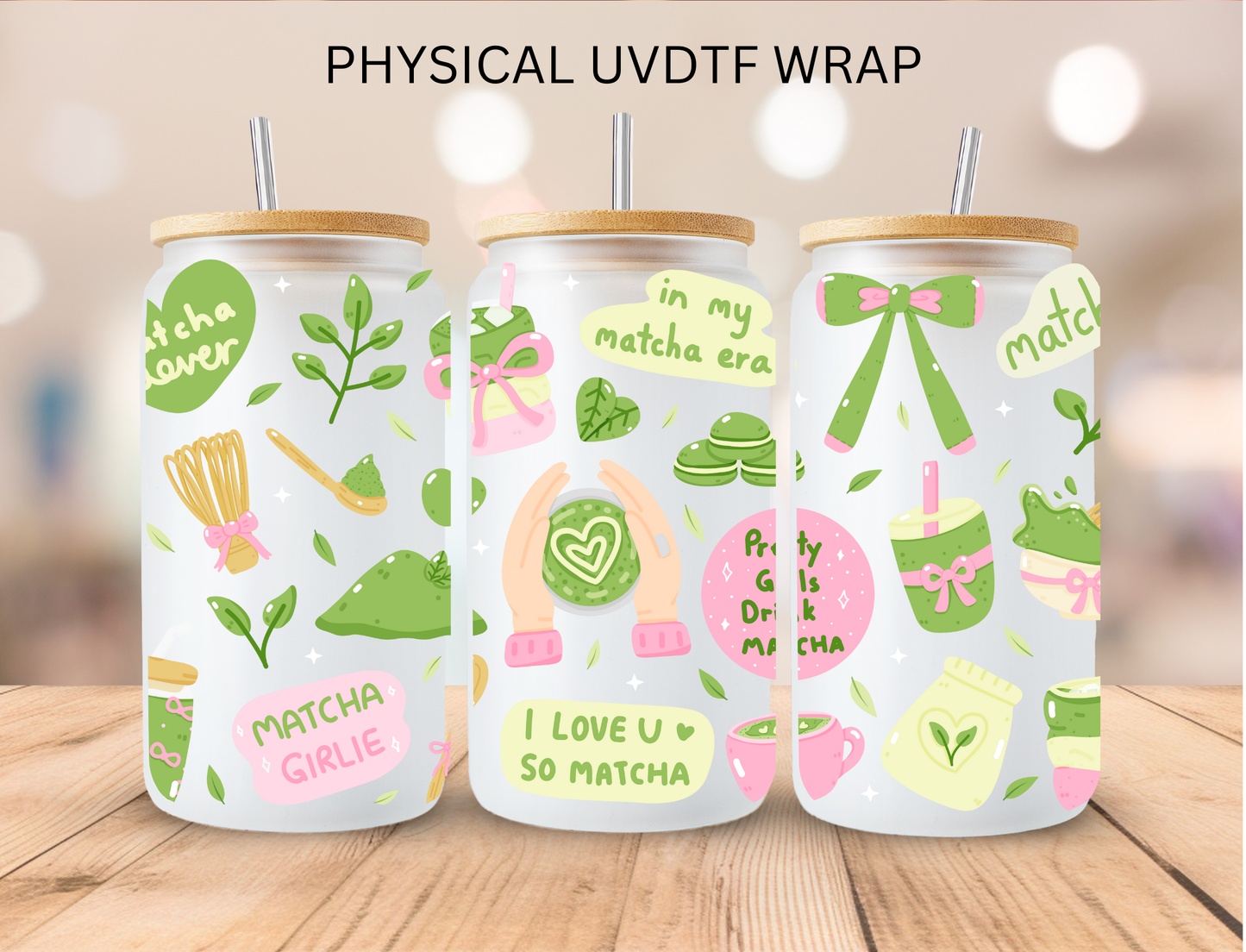 Matcha Aesthetic - 16 oz / 20 oz Libby UV DTF