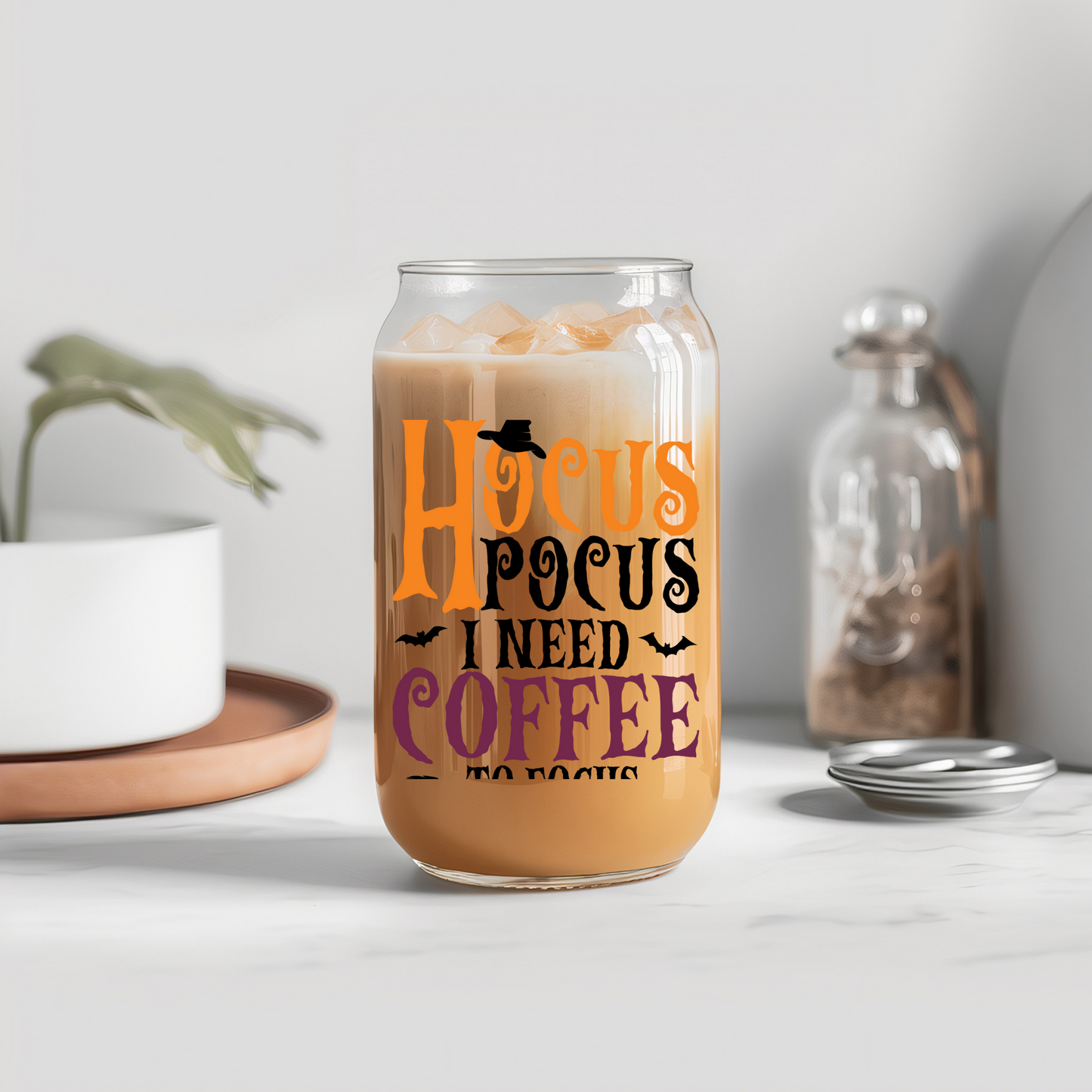 Halloween Need Coffee To Focus - UVDTF Decals