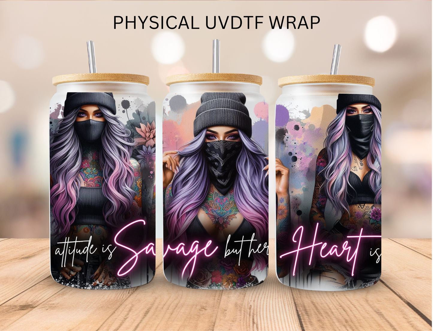 Attitude Is Savage - 16 oz / 20 oz Libby UV DTF Wrap