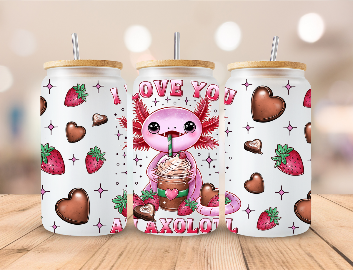 I love you Axatol Pink - 16 oz / 20 oz Libby UV DTF Wrap