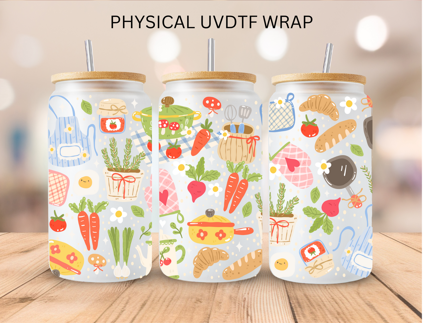 Gardening And Cooking Aesthetic - 16 oz / 20 oz Libby UV DTF Wrap