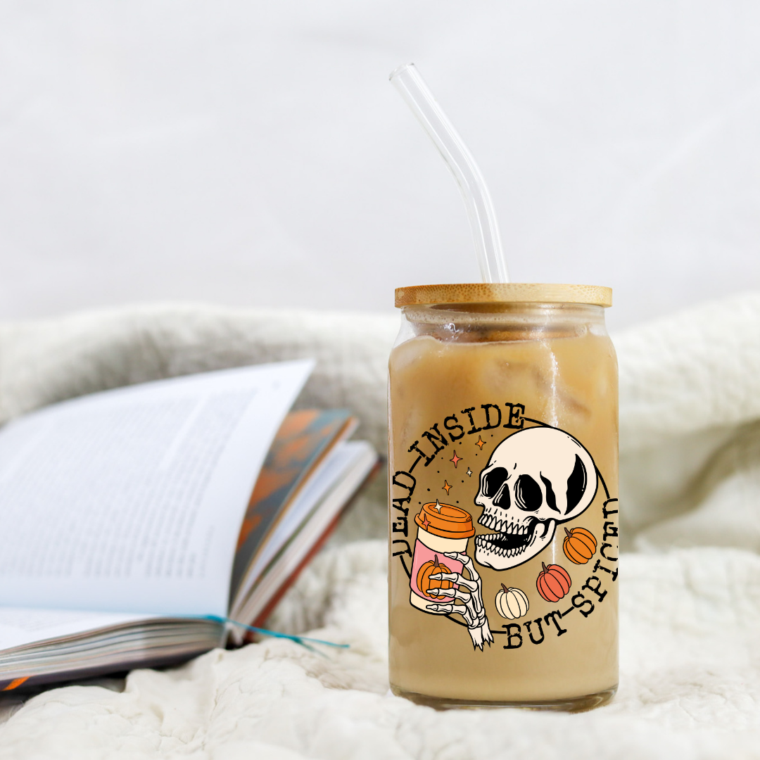 Halloween Dead Inside But Spiced - UVDTF decals - UVDTF decals