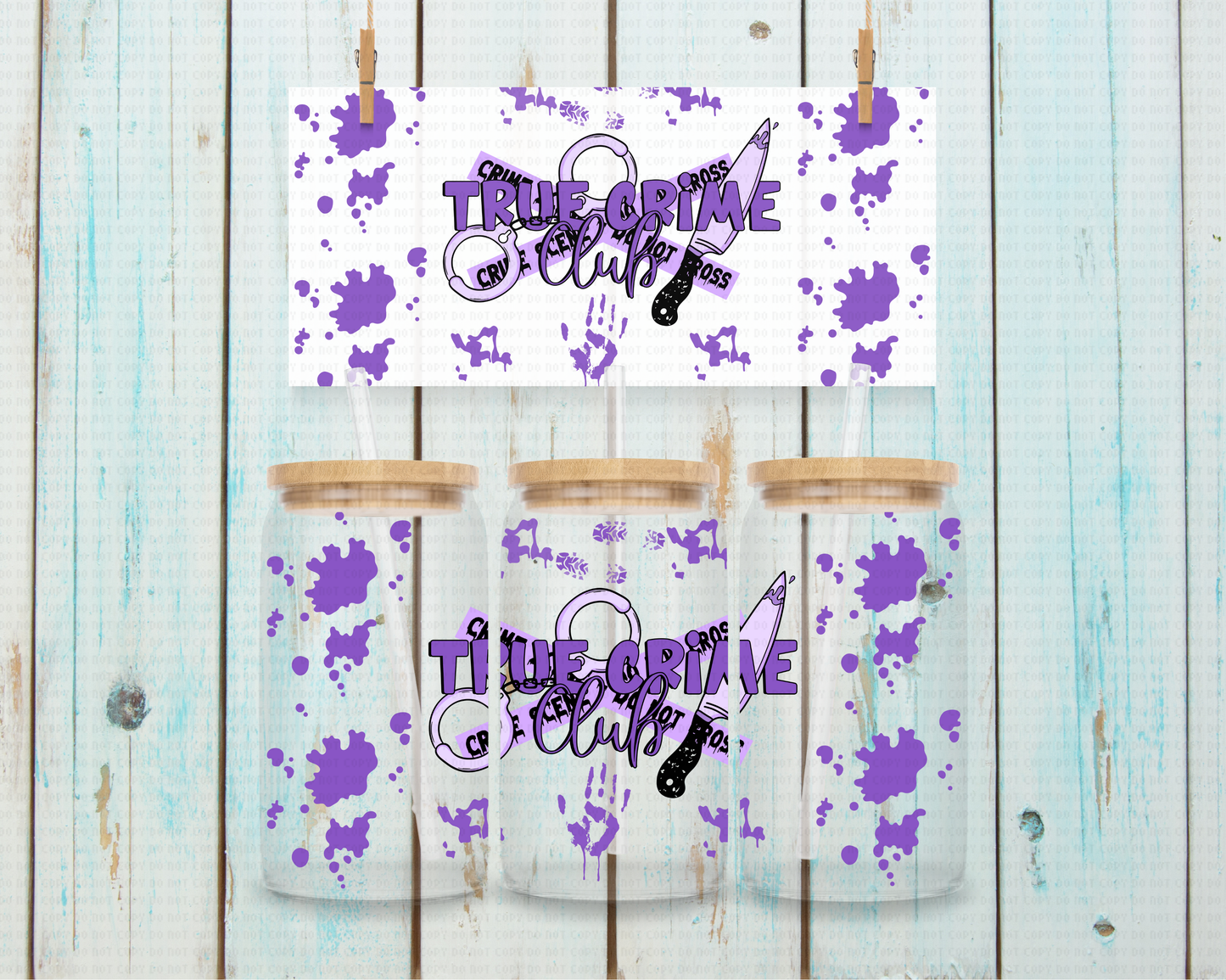 Halloween Purple True Crime Club - 16 oz / 20 oz Libby UV DTF Wrap CStage EXCLUSIVE