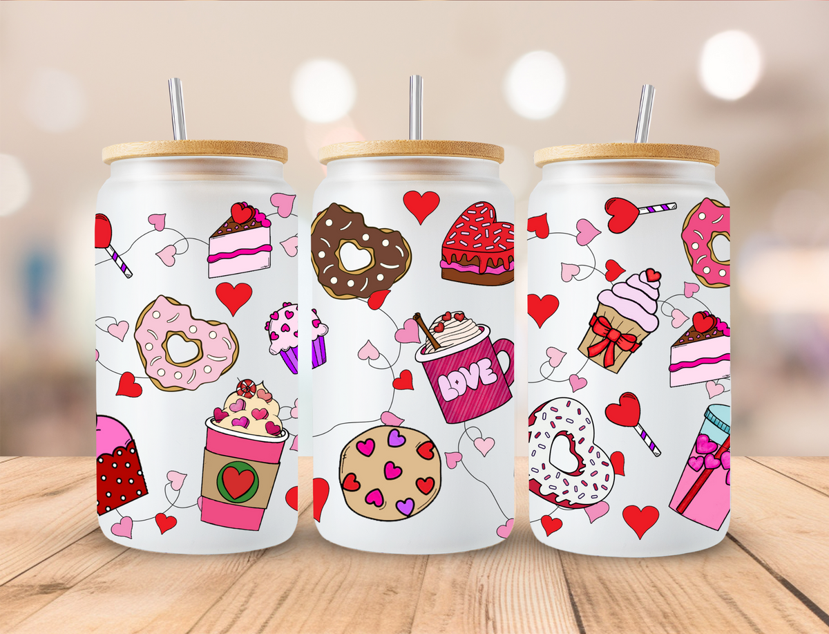 Valentines Sweets - 16 oz Libby UV DTF Wrap