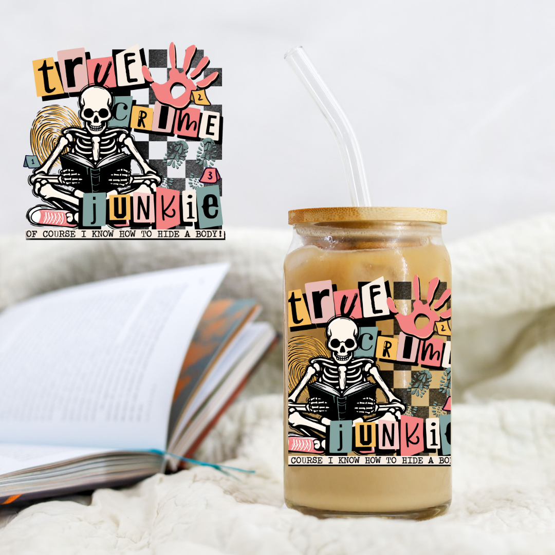 True Crime Junkie Book Lover - UVDTF decals EXCLUSIVE DESIGNER