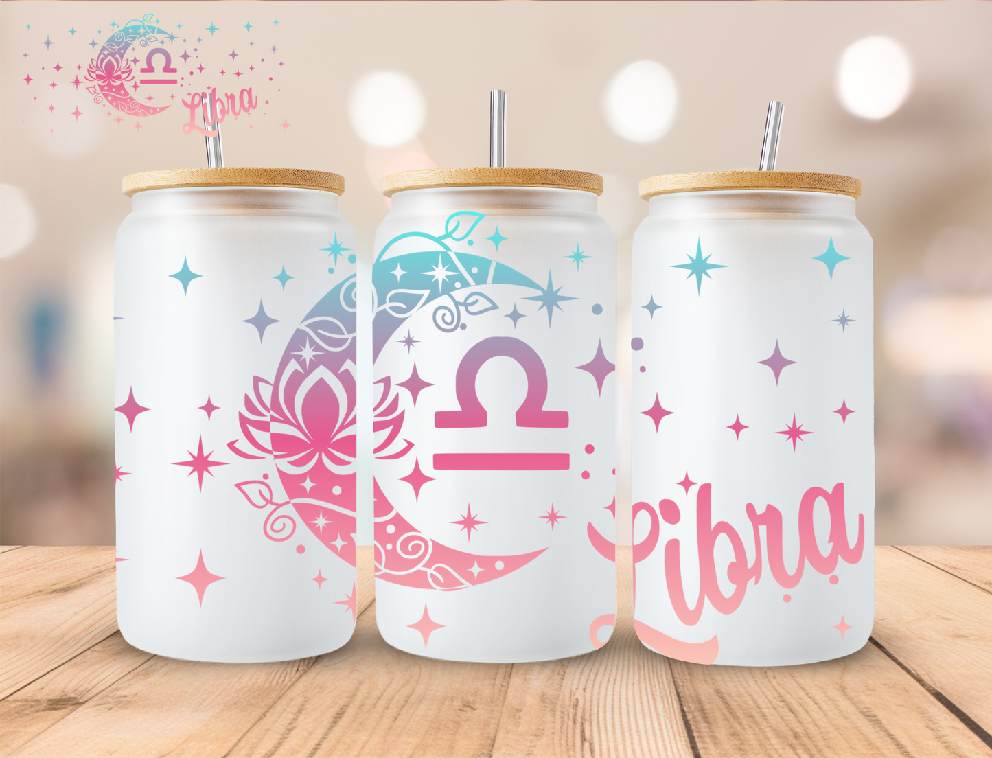Libra Moon - 16 oz / 20 oz Libby UV DTF Wrap