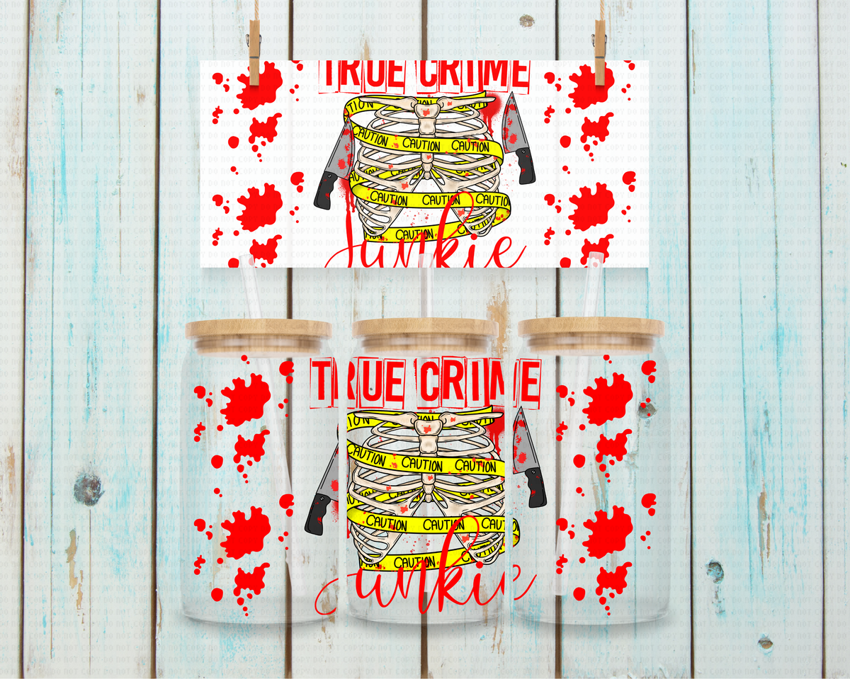 Halloween True Crime Junkie Ribs - 16 oz / 20 oz Libby UV DTF Wrap CStage EXCLUSIVE