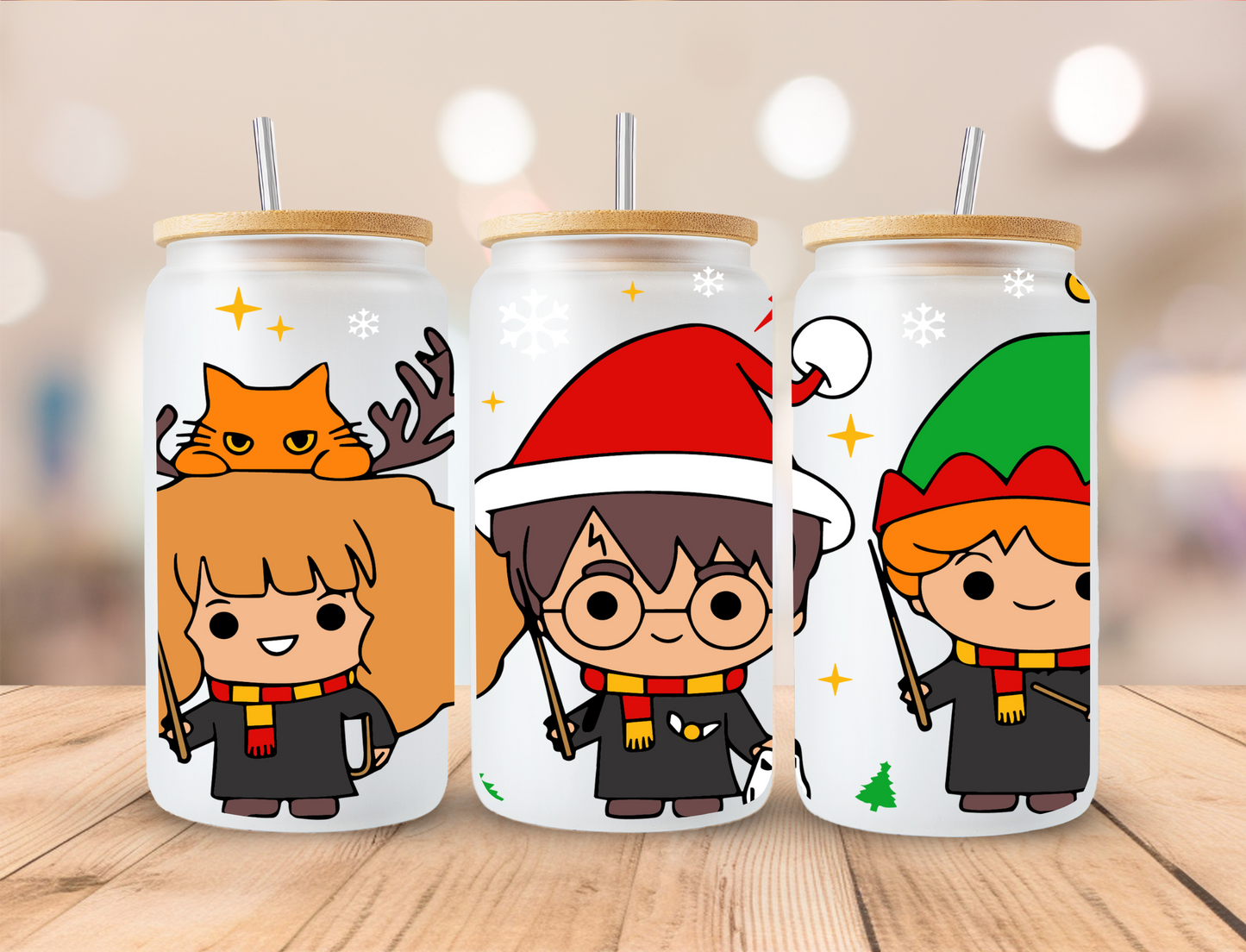 Christmas Wizard Kids - 16oz Libby UV DTF Wrap RTS