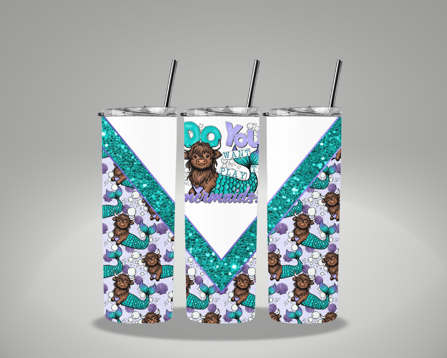 Heifer Cow Mermaid - 20oz Skinny Tumbler Wrap EEE EXCLUSIVE