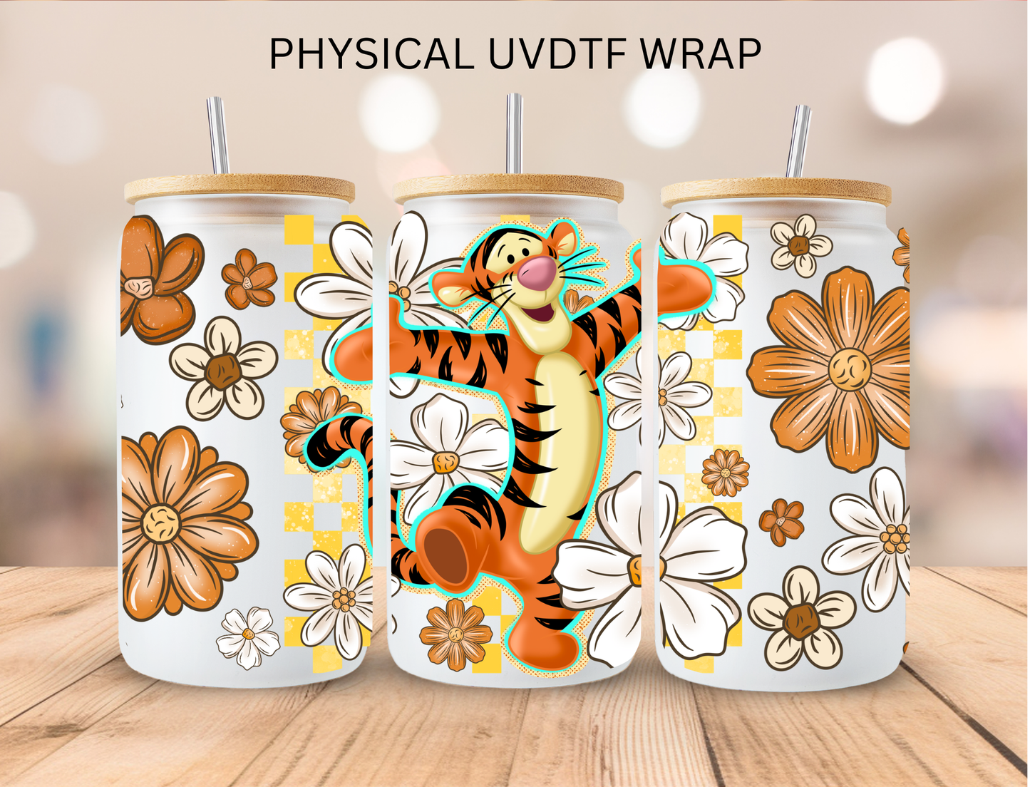 Floral Tigger - 16 oz / 20 oz Libby UV DTF