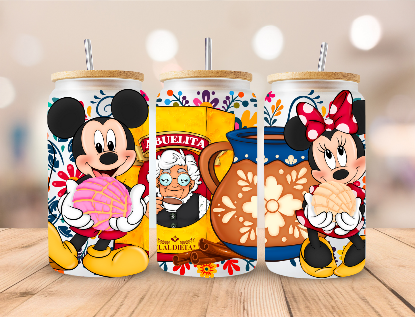 Mouse Cafecito Abuelito - 16 oz / 20 oz Libby UV DTF Wrap