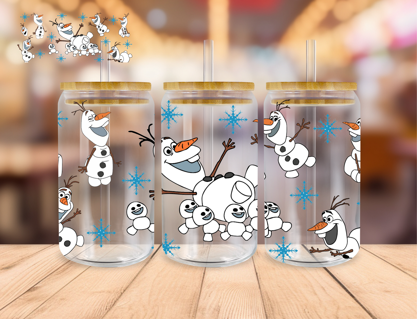 Talking Snowman - 16 oz / 20 oz Libby UV DTF Wrap