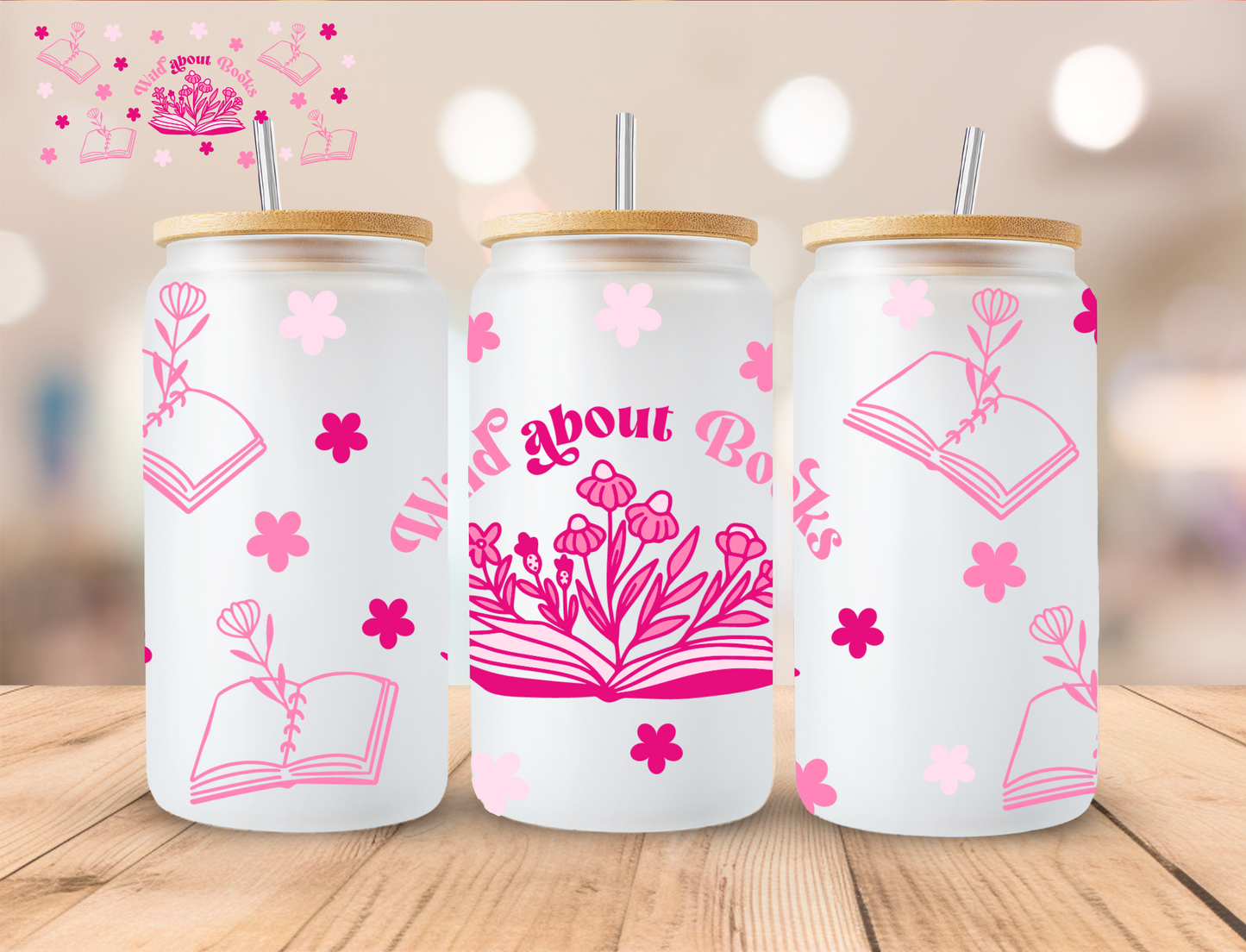 Wild About Books - 16 oz / 20 oz Libby UV DTF Wrap