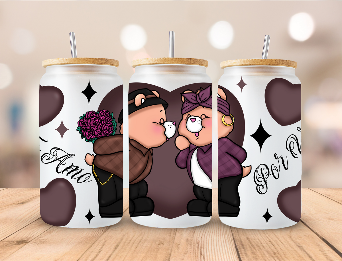 Chicano Bears Te Amo Por Vida MOCHA - 16 oz / 20 oz Libby UV DTF Wrap