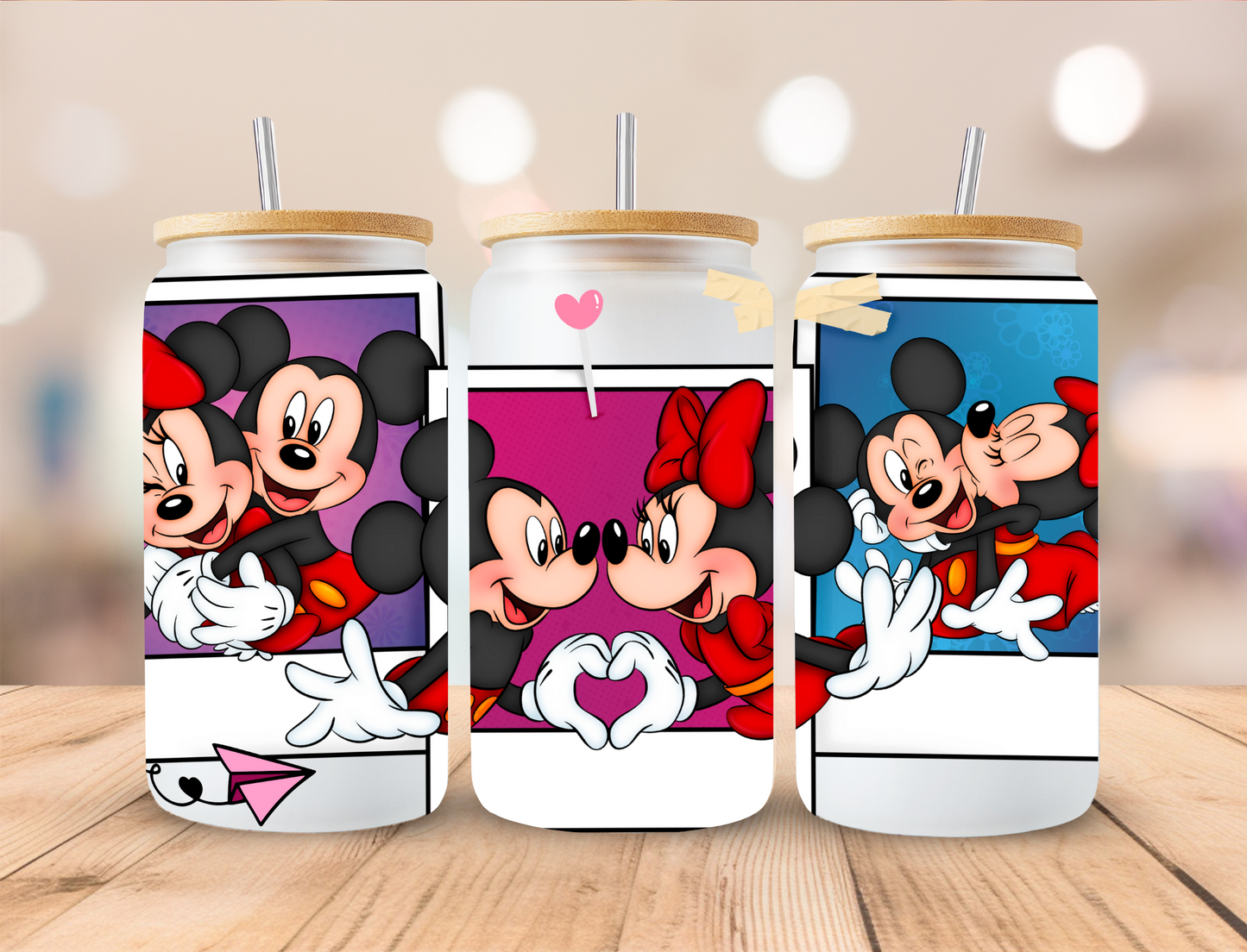 Valentines Mouse Photo - 16 oz / 20 oz Libby UV DTF Wrap