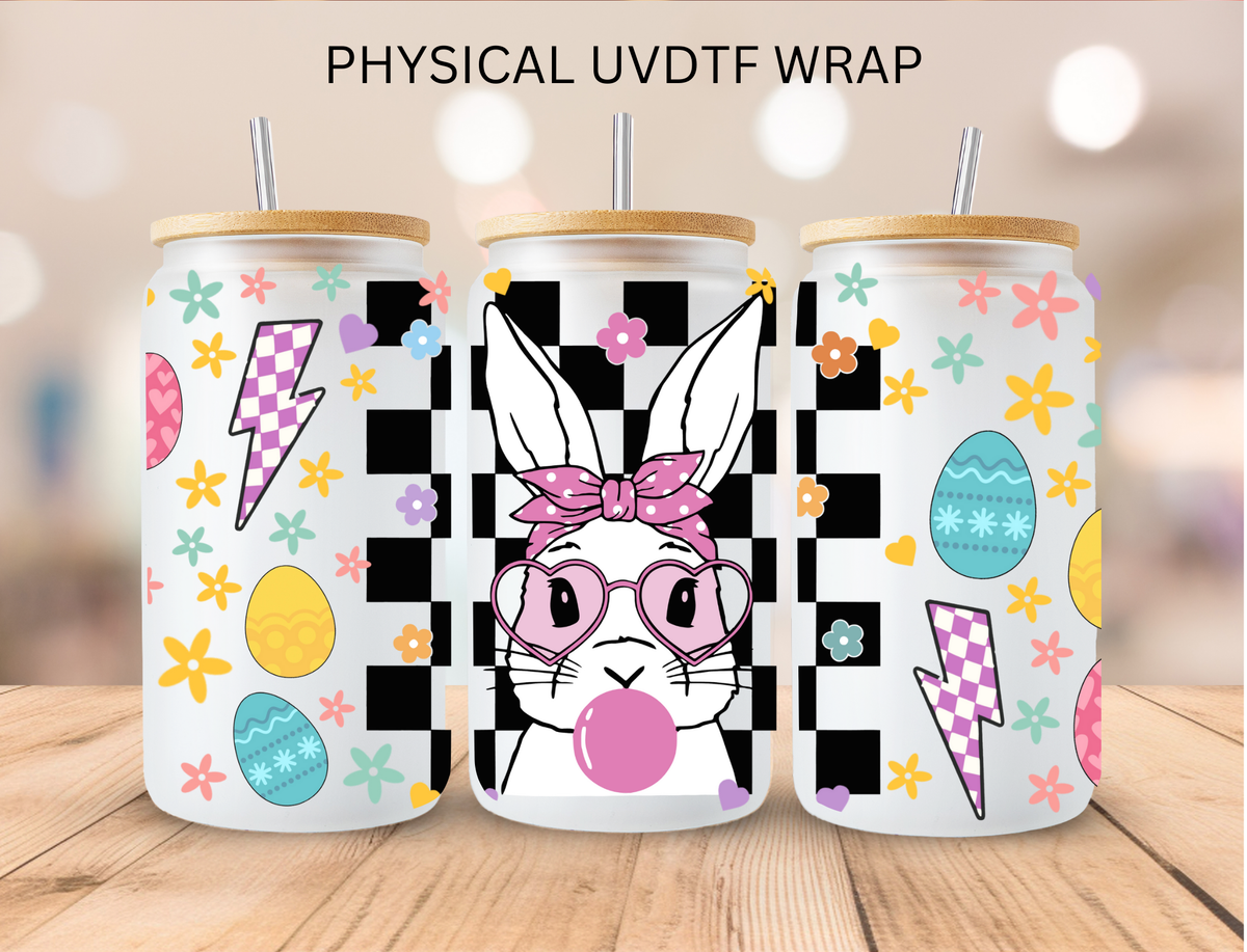 Easter Bunny Blowing Bubbles - 16 oz / 20 oz Libby UV DTF