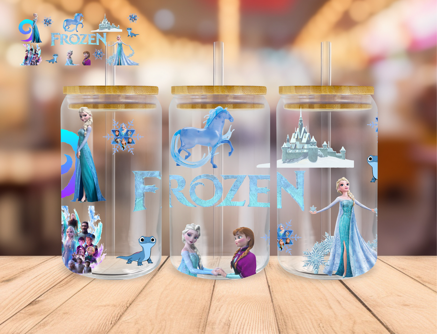 Ice Queen And Princess - 16 oz / 20 oz Libby UV DTF Wrap