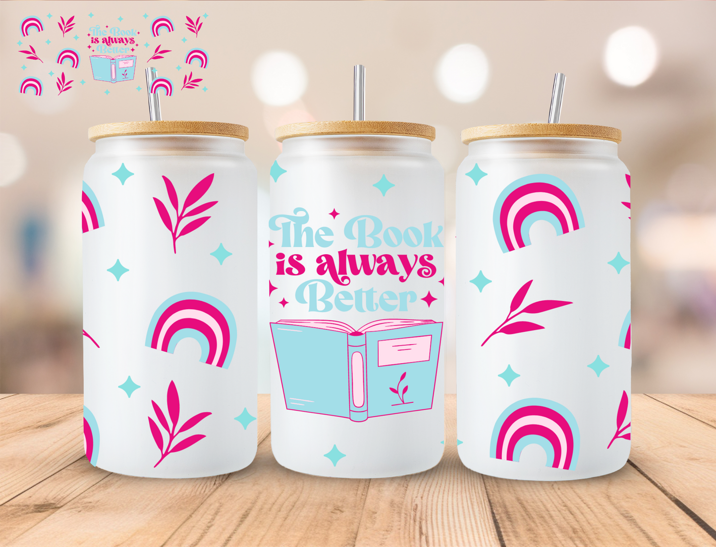 The Book Is Always Better - 16 oz / 20 oz Libby UV DTF Wrap