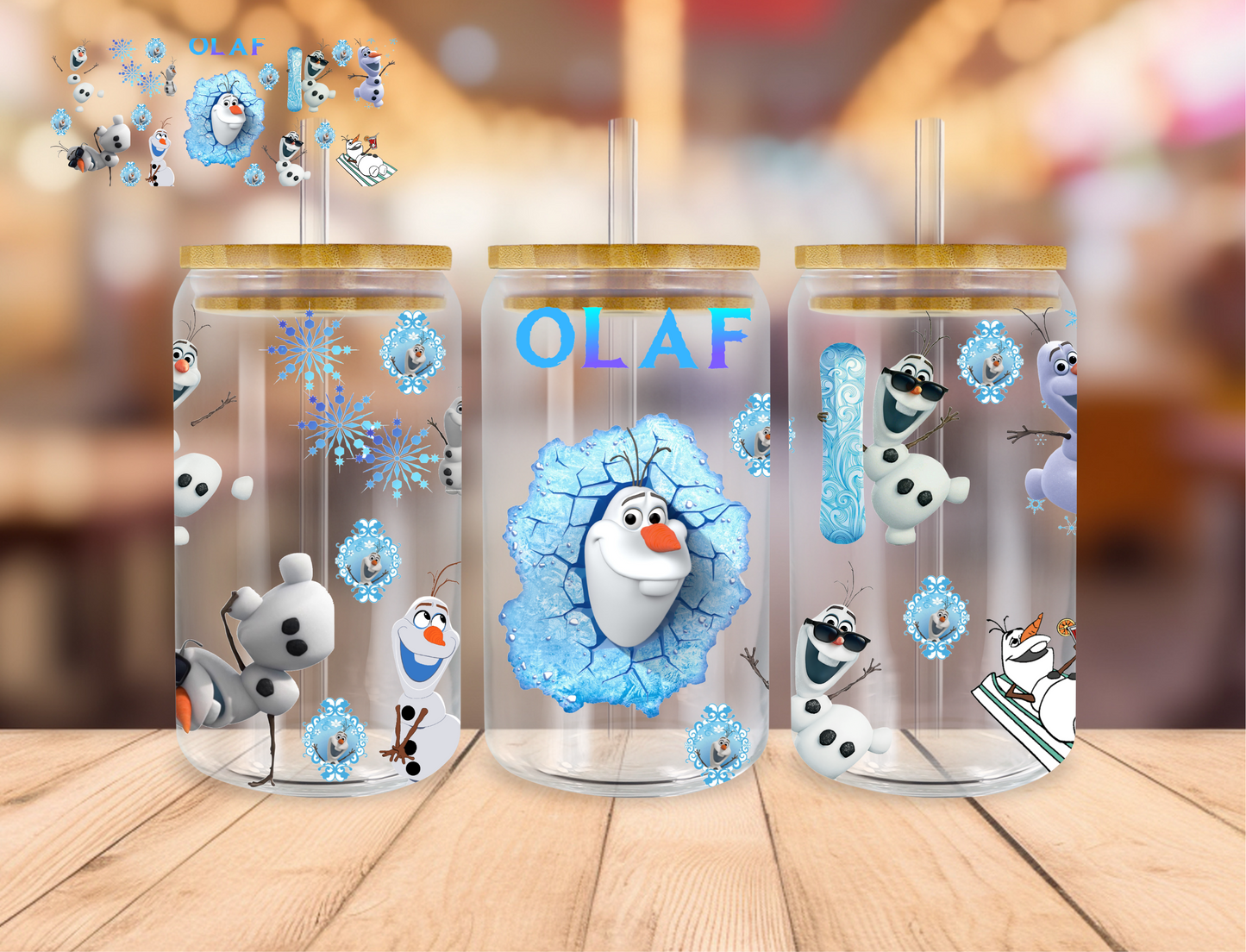 Snowman - 16 oz / 20 oz Libby UV DTF Wrap