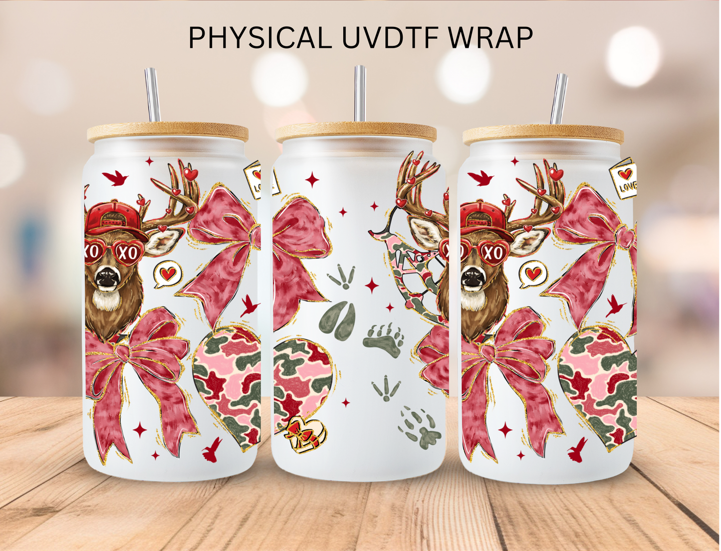 Valentines Deer - 16 oz / 20 oz Libby UV DTF