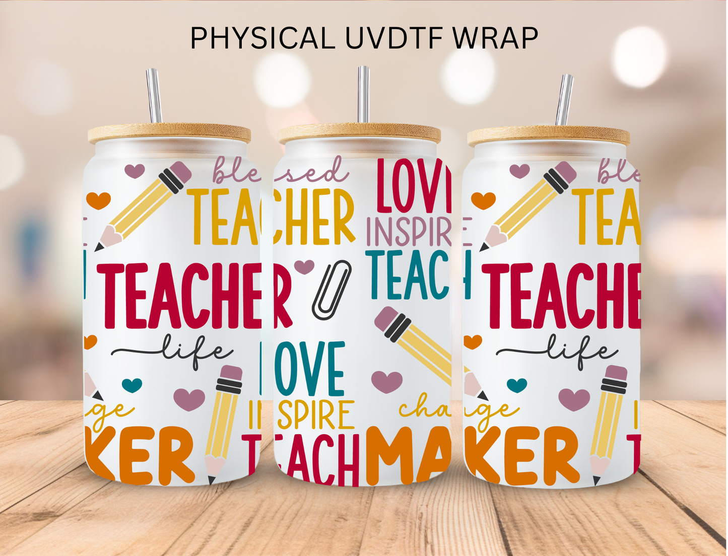 Teacher Aspiration - 16 oz / 20 oz Libby UV DTF Wrap