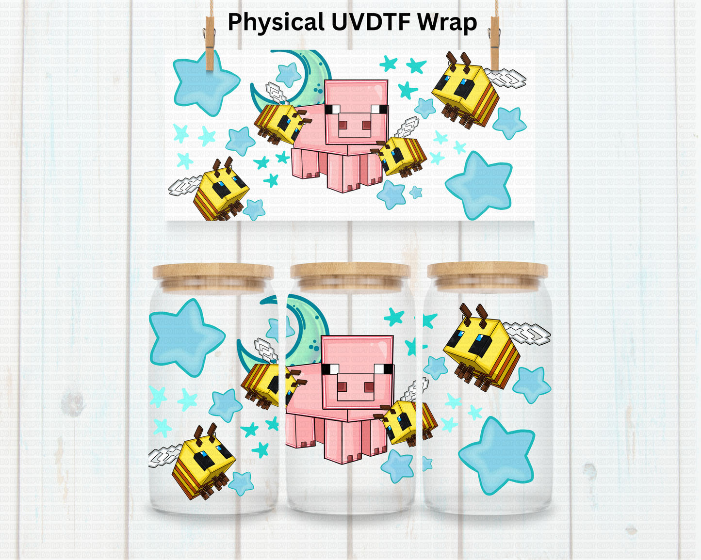 Mine Pig (Blue) - 16 oz / 20 oz Libby UV DTF