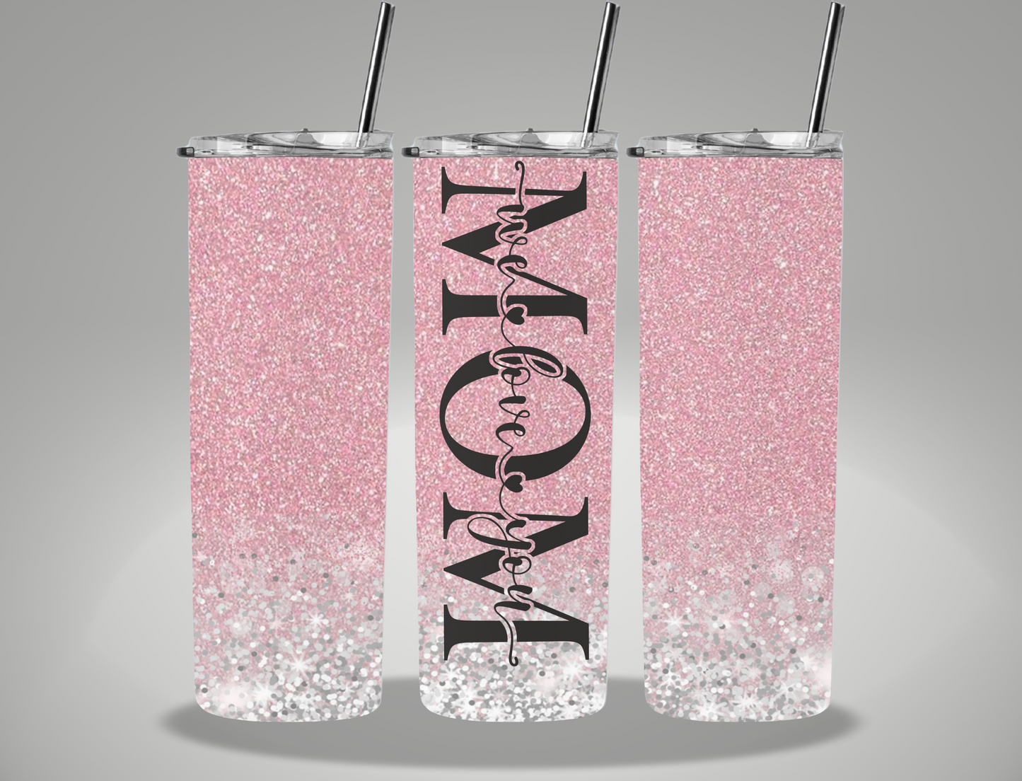 Mother's Day Glitter Mom - 20oz Skinny Tumbler Wrap
