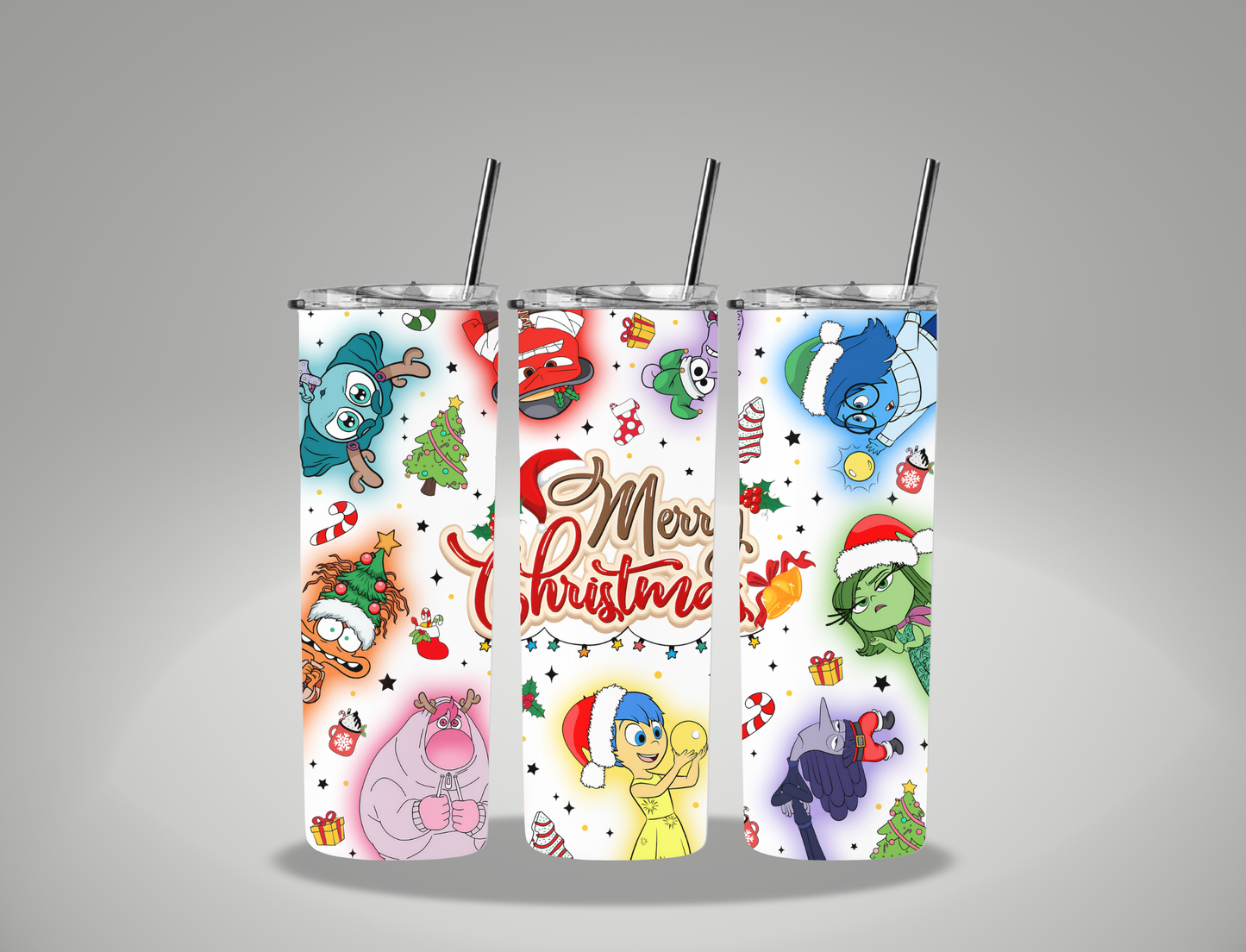 Christmas Emotions - 20oz Skinny Tumbler / 25 Oz Glass Tumbler Wrap