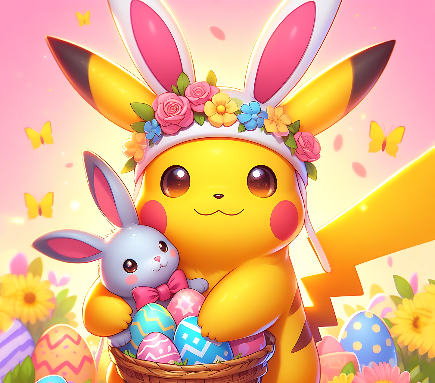 Easter Print Anime Character Bunny - 20 Oz Straight Sublimation Transfer