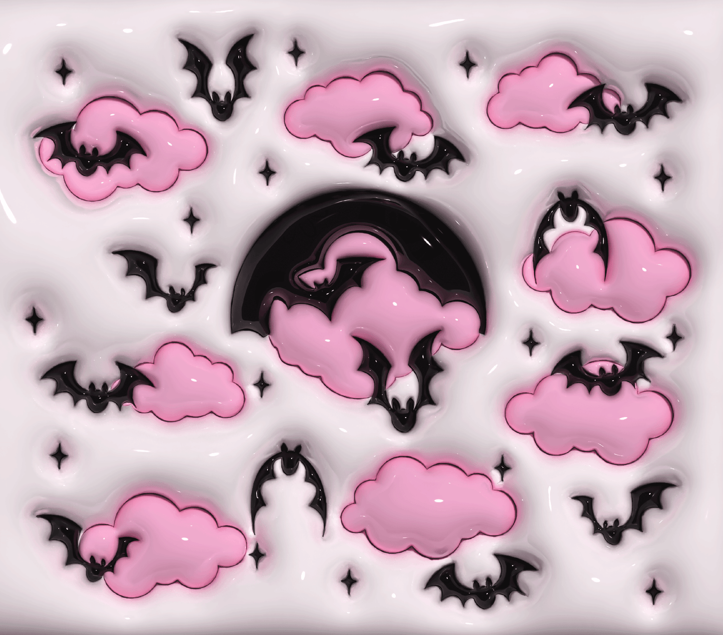 Puff Inflated Halloween Bats - 20 Oz Sublimation Transfer