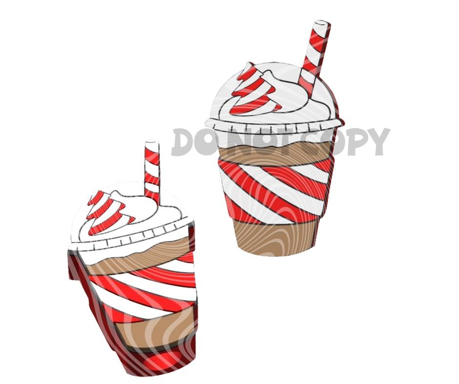 Christmas Peppermint Coffee - 3D Printed Straw Topper