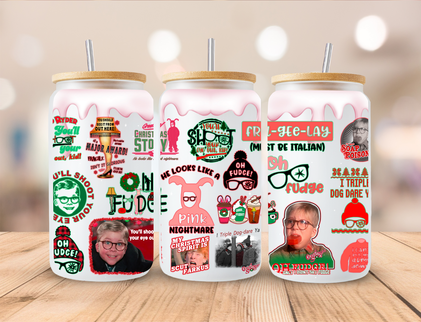 Christmas Kids Movie Home Alone (2) - 16oz Libby UV DTF Wrap