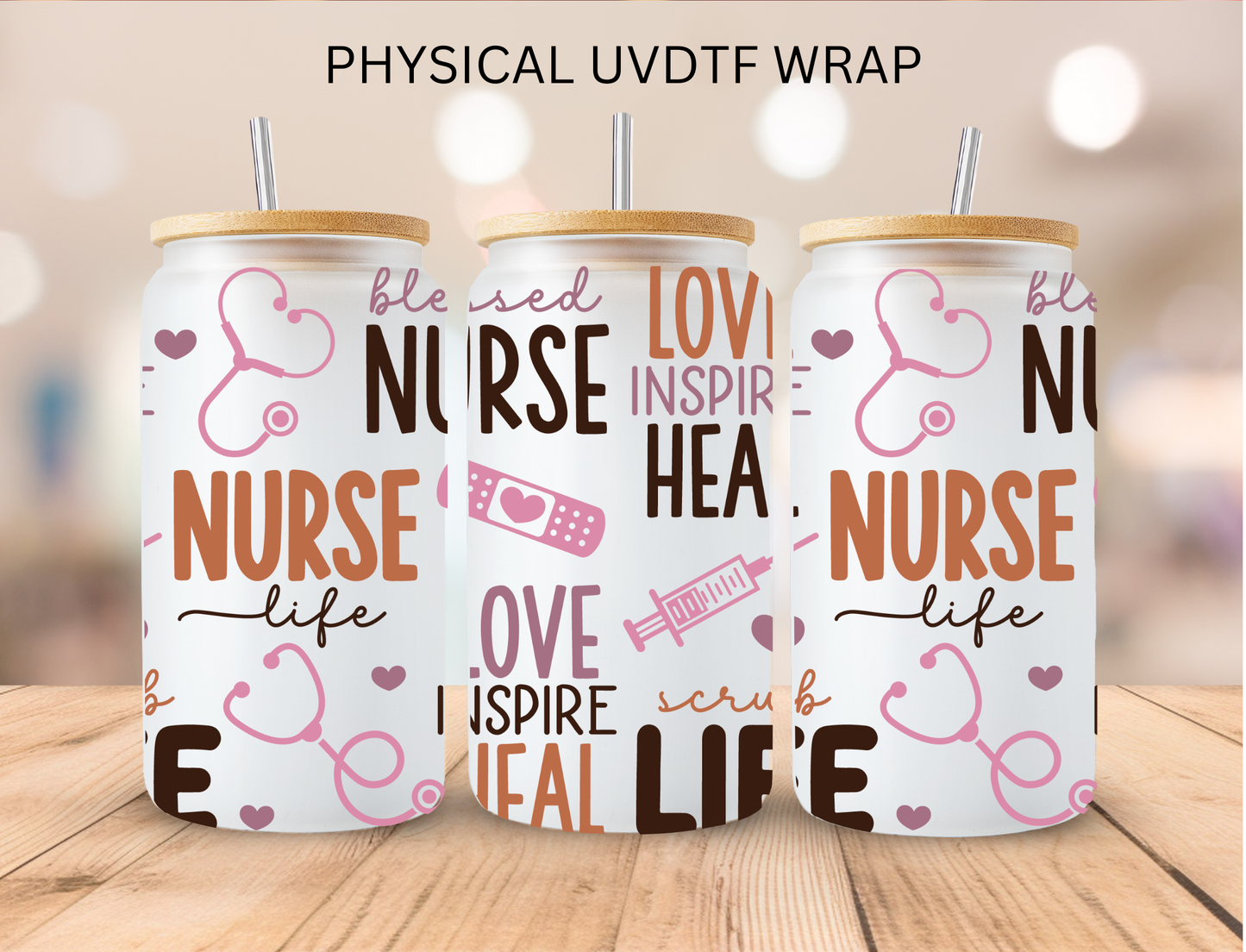 Nurse Aspirations - 16 oz / 20 oz Libby UV DTF Wrap