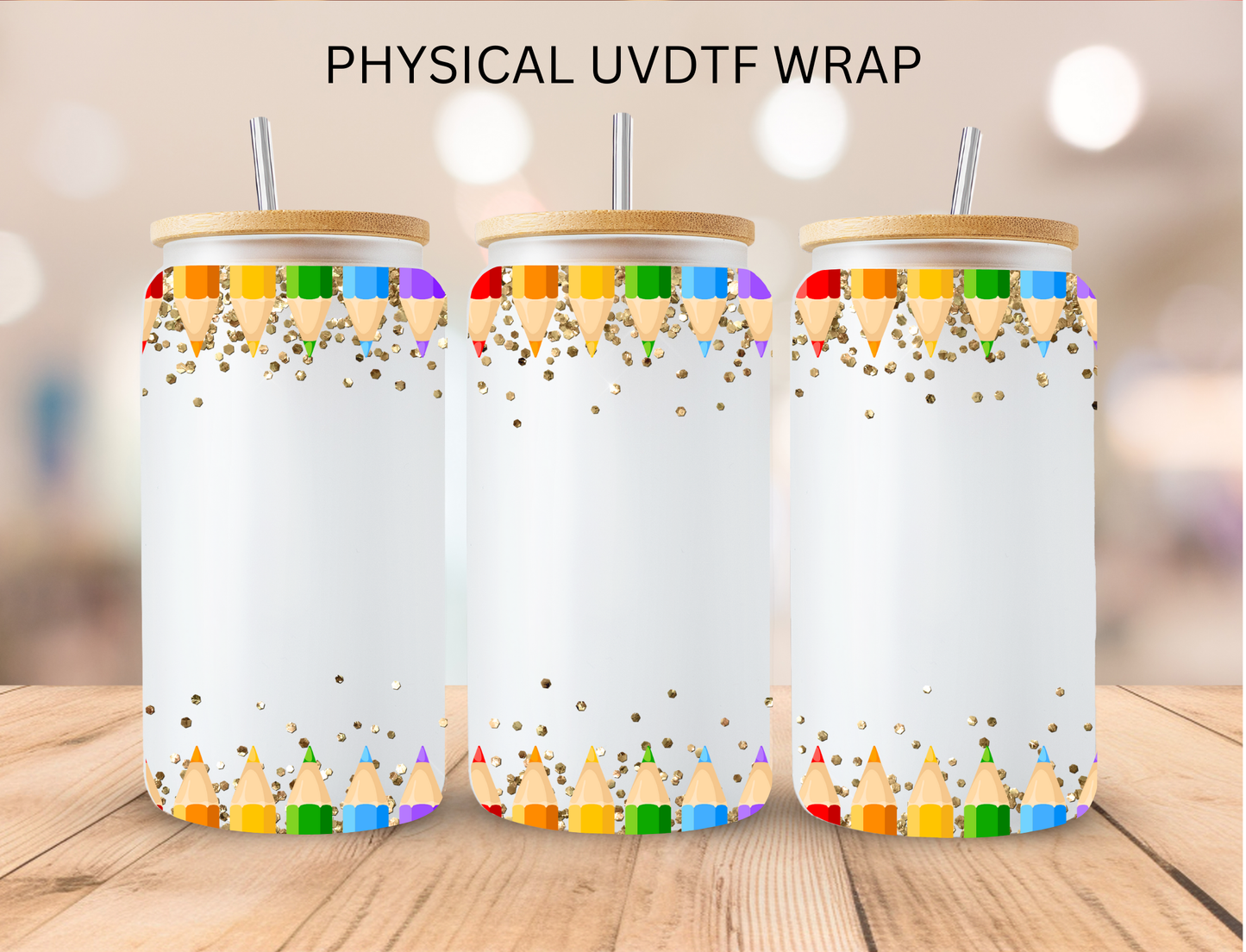 Colored Pencils - 16 oz / 20 oz Libby UV DTF Wrap