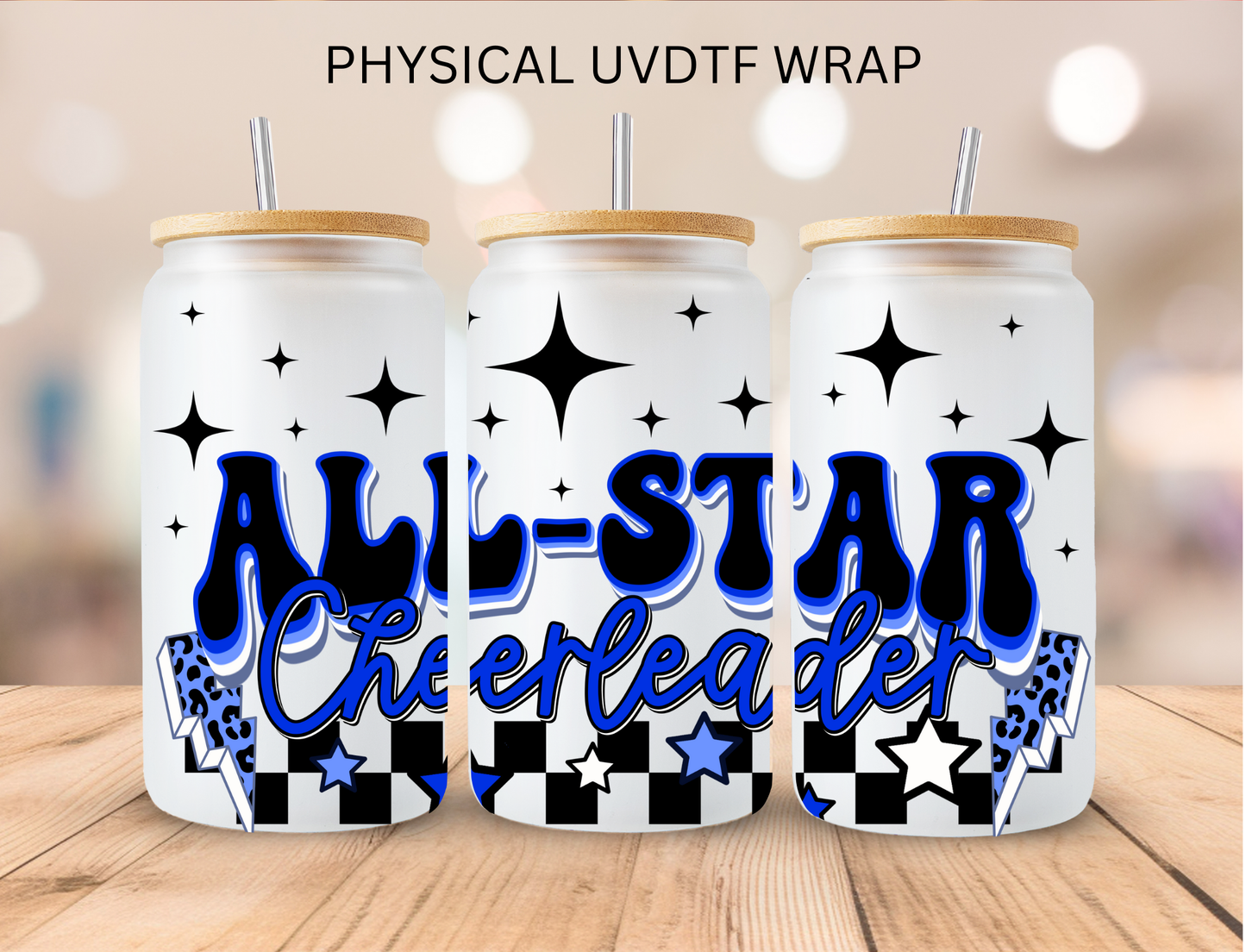 All Star Cheerleader Blue - 16 oz / 20 oz Libby UV DTF