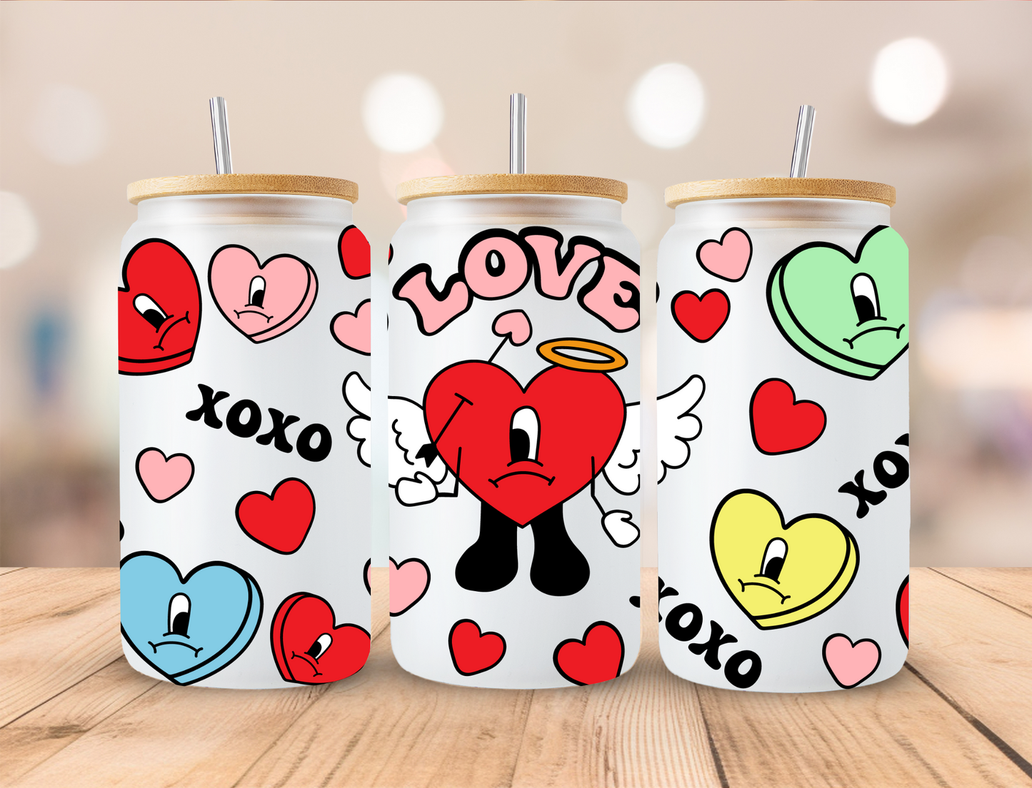 Valentines Bunny Love - 16 oz / 20 oz Libby UV DTF Wrap