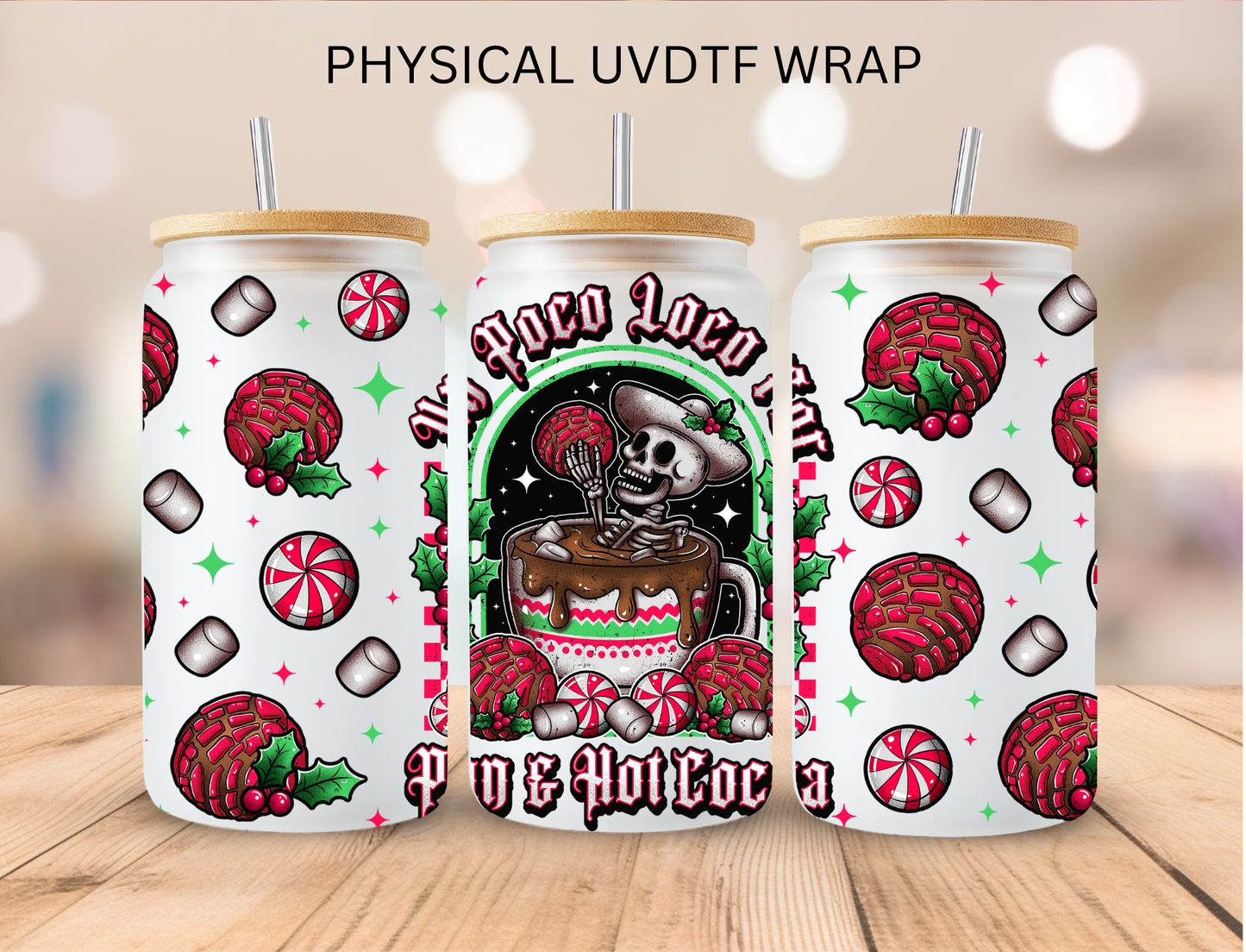 Christmas Concha Un Poco Loco - 16 oz / 20 oz Libby UV DTF