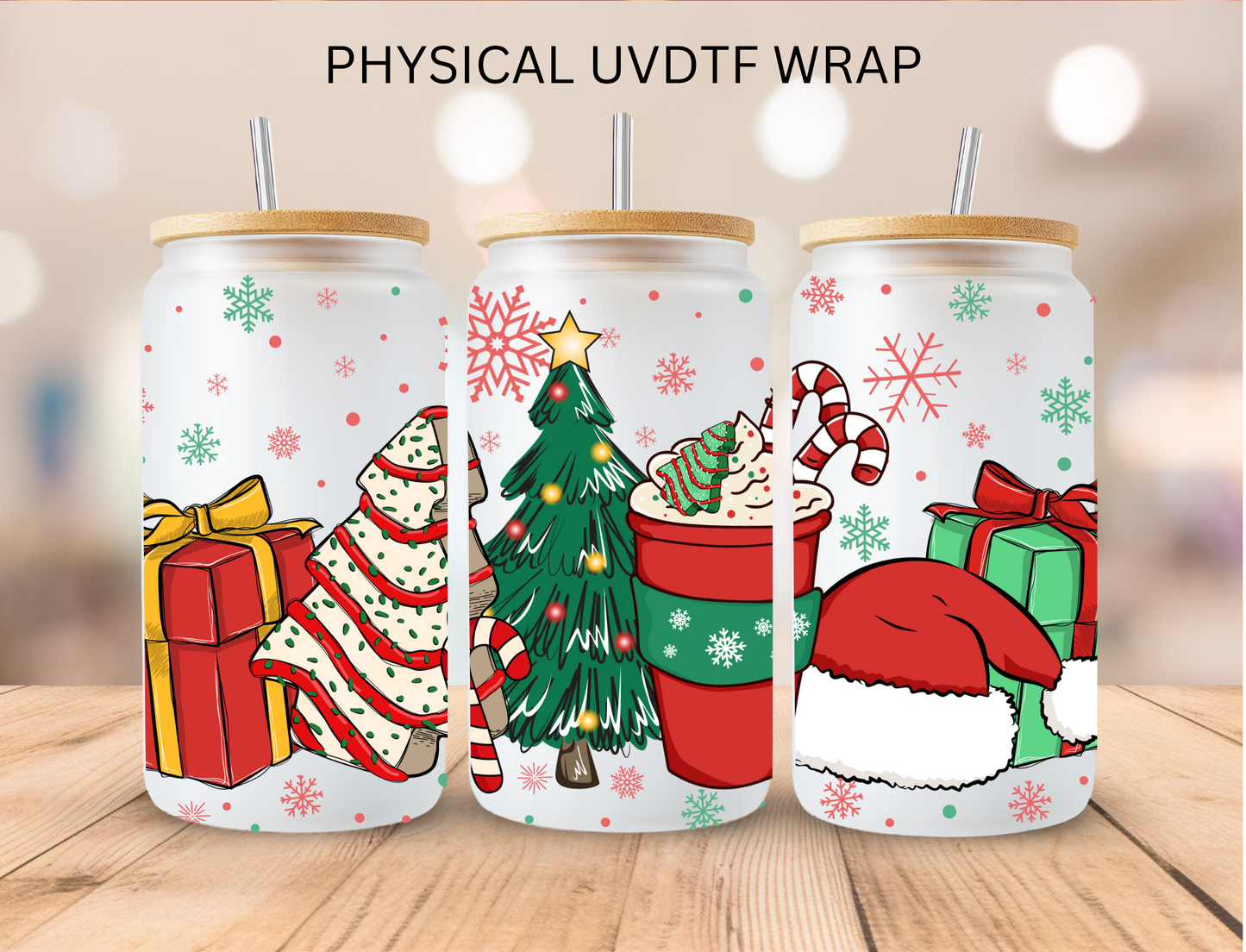 Christmas Treat Coffees- 16 oz / 20 oz Libby UV DTF Wrap
