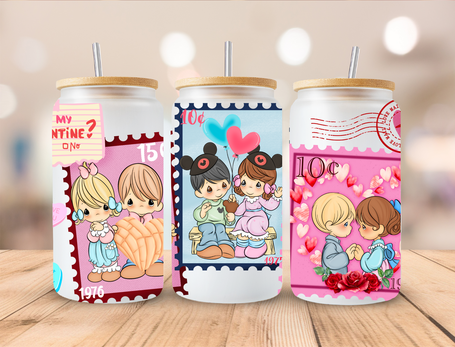 Be My Valentine? Cards - 16 oz Libby UV DTF Wrap