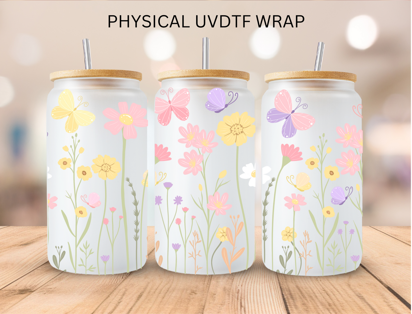 Wildflowers - 16 oz / 20 oz Libby UV DTF Wrap