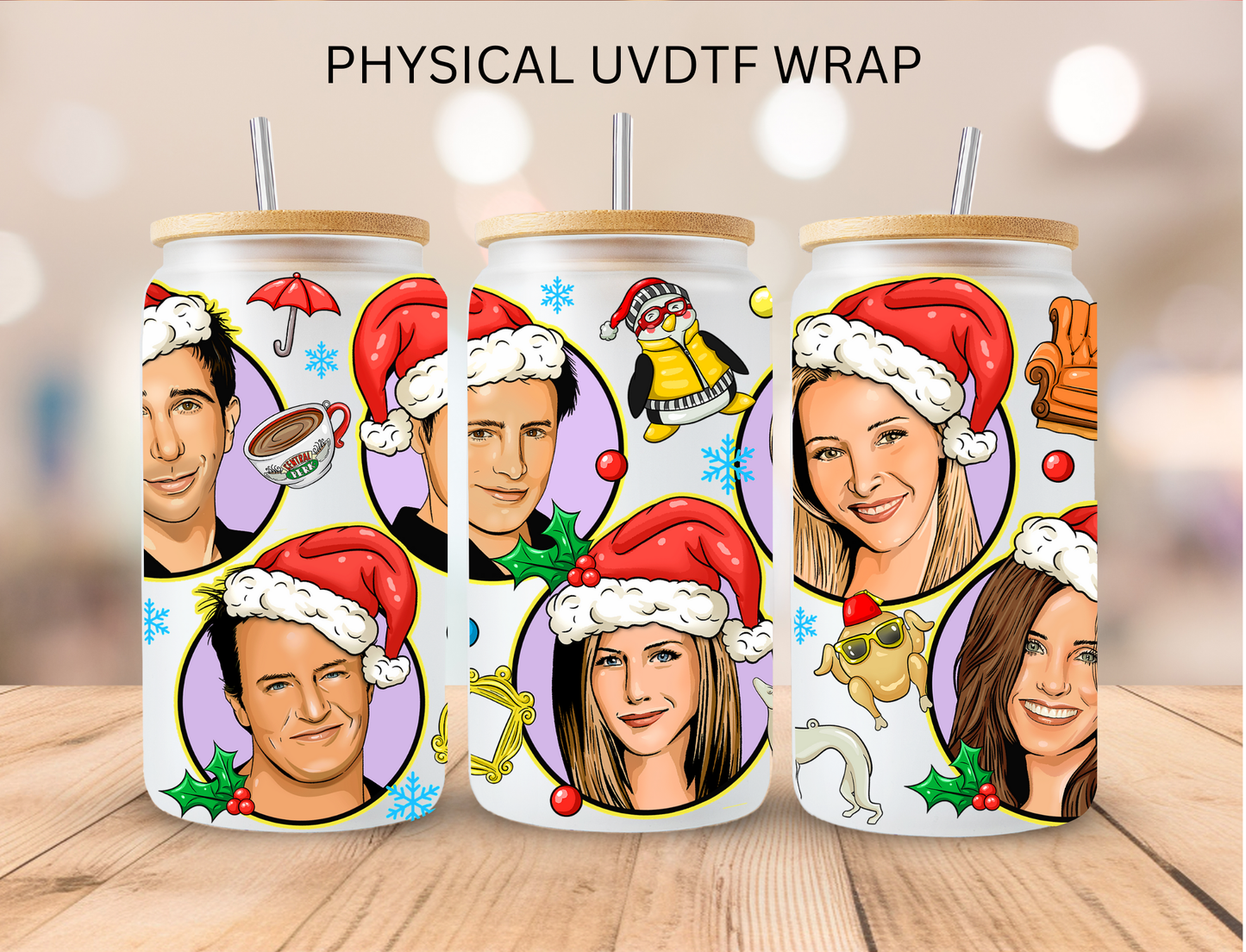 Christmas Friends - 16 oz / 20 oz Libby UV DTF