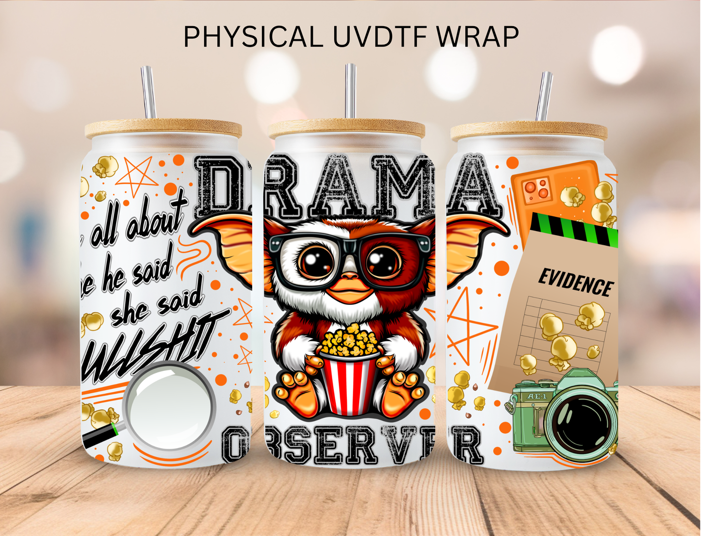 Drama Observer - 16 oz / 20 oz Libby UV DTF Wrap