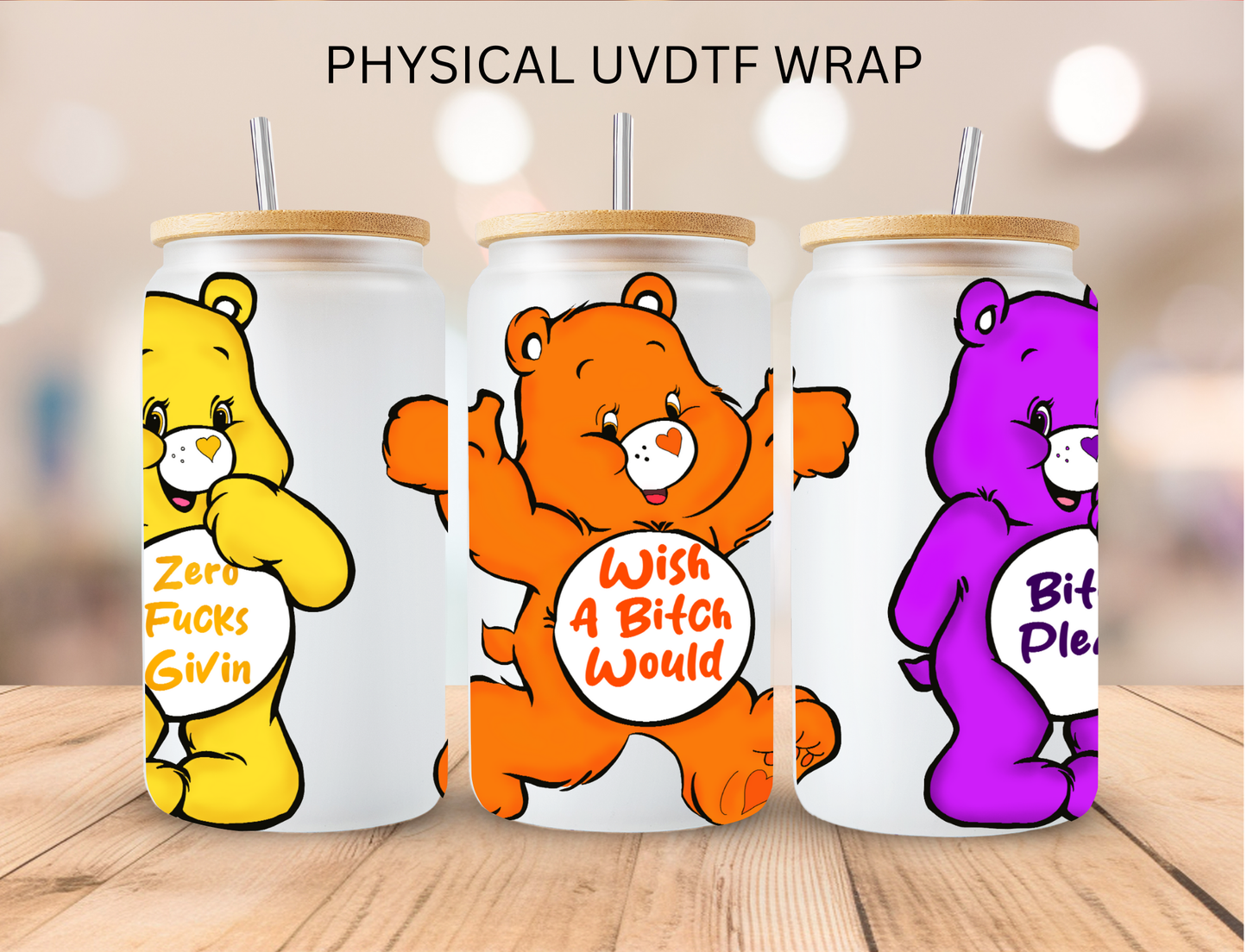 3 Sassy Bears - 16 oz / 20 oz Libby UV DTF Wrap