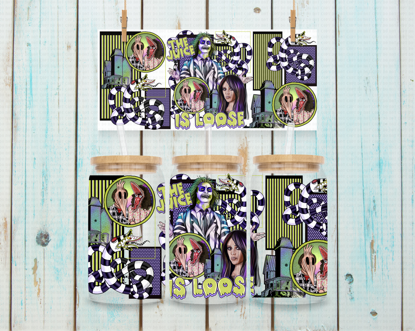 Beetlejuice - 16 oz / 20 oz Libby UV DTF Wrap AGCM EXCLUSIVE DESIGN