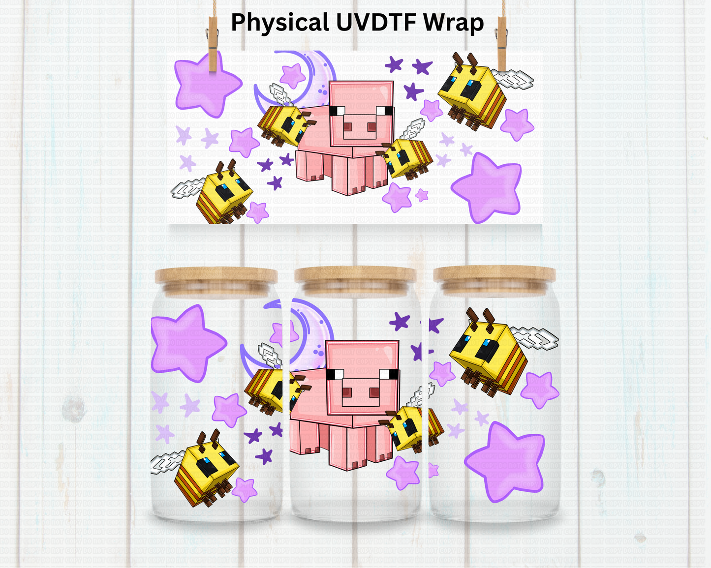 Mine Pig (Purple) - 16 oz / 20 oz Libby UV DTF