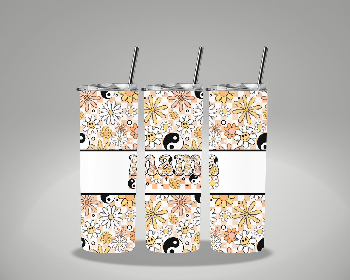 Mama Daisy Peace Sign - 20oz Skinny Tumbler Wrap CERRAS EXCLUSIVE