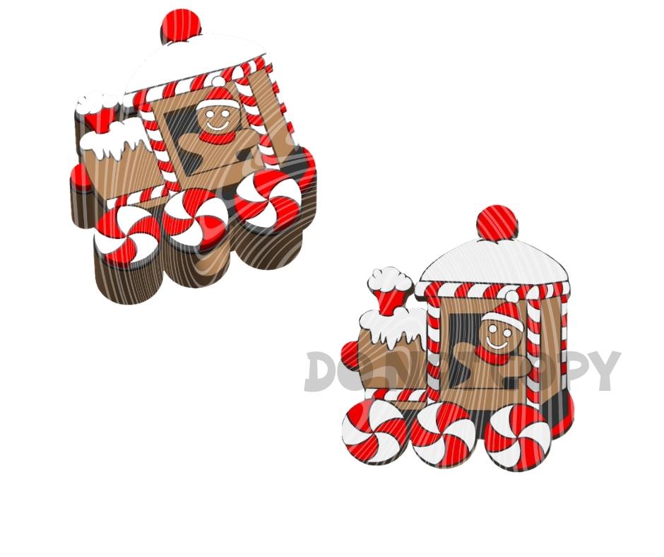 Christmas Gingerbread Train - 3D Printed Straw Topper