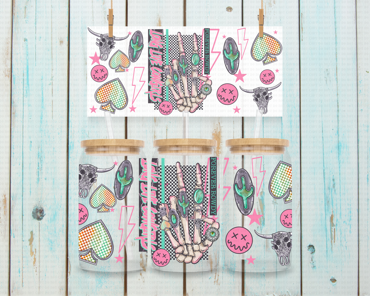 Long Live cowgirls - 16 oz / 20 oz Libby UV DTF Wrap AGCM EXCLUSIVE DESIGN