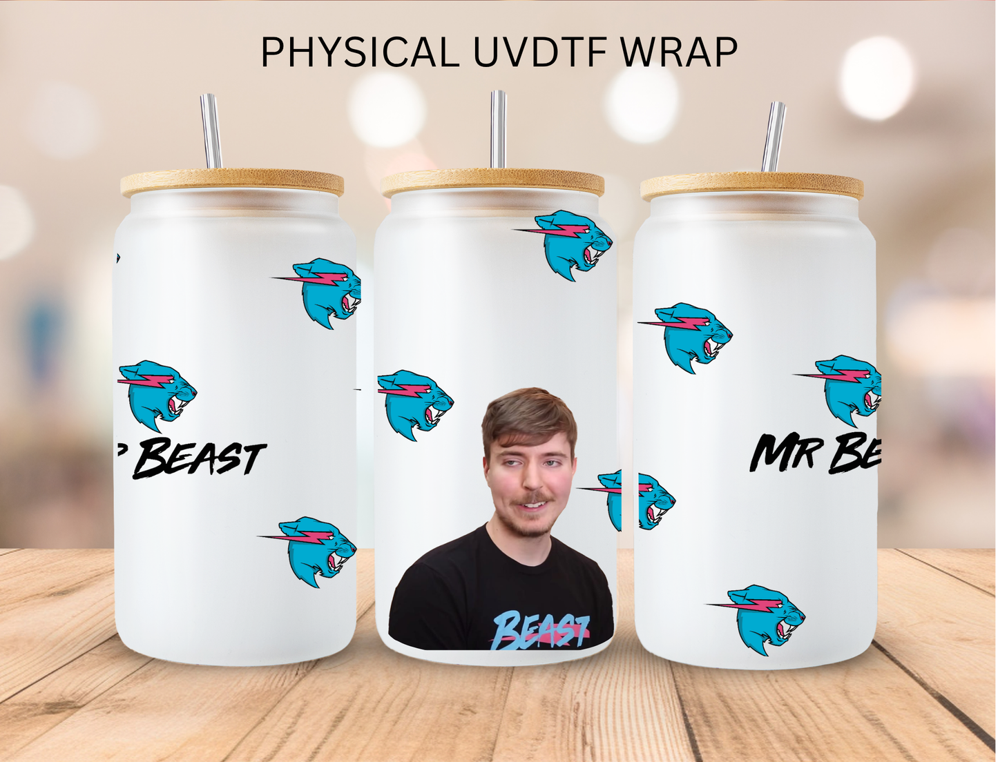 Mr Beast - 16 oz / 20 oz Libby UV DTF Wrap