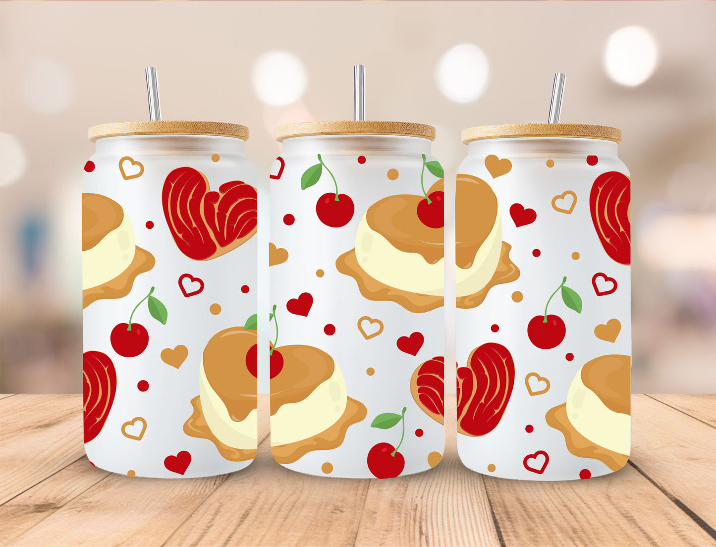 Valentines Concha & Cake - 16 oz Libby UV DTF Wrap